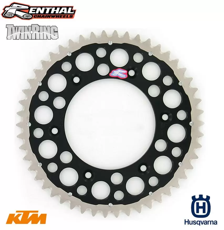 Renthal Twinring Rear Sprocket KTM SX SX-F EXC EXC-F Husqvarna TC FC TE FE - Black 2 Renthal Twinring Rear Sprocket KTM SX SX-F EXC EXC-F Husqvarna TC FC TE FE - Black - Image 2