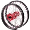 SM Pro Platinum Motocross Wheel Set Honda - Red Black