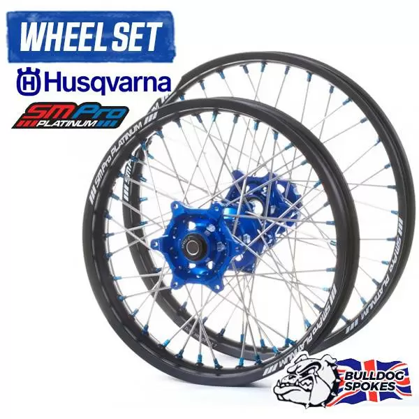 SM Pro Platinum Motocross Wheel Set - Husqvarna Blue Black Blue 1 SM Pro Platinum Motocross Wheel Set - Husqvarna Blue Black Blue