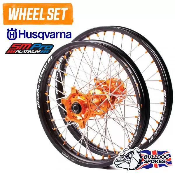 SM Pro Platinum Motocross Wheel Set - Husqvarna Orange Black Orange 4 SM Pro Platinum Motocross Wheel Set - Husqvarna Orange Black Orange - Image 4