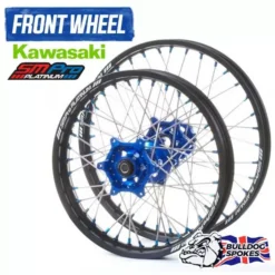 SM Pro Platinum Motocross Front Wheel - Kawasaki Blue Black Blue -UFO Sales Store kawasaki black blue front jpg