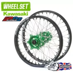 SM Pro Platinum Motocross Wheel Set - Kawasaki Green Black Green -UFO Sales Store kawasaki black green set jpg