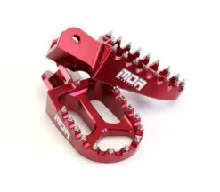 MDR Pro Series Motocross Footpegs CR125/250 (02-07) CRF250R/X (04-ON) 450 (02-ON) 450X (05-ON) -UFO Sales Store mdr wide pro series foot rests red 3