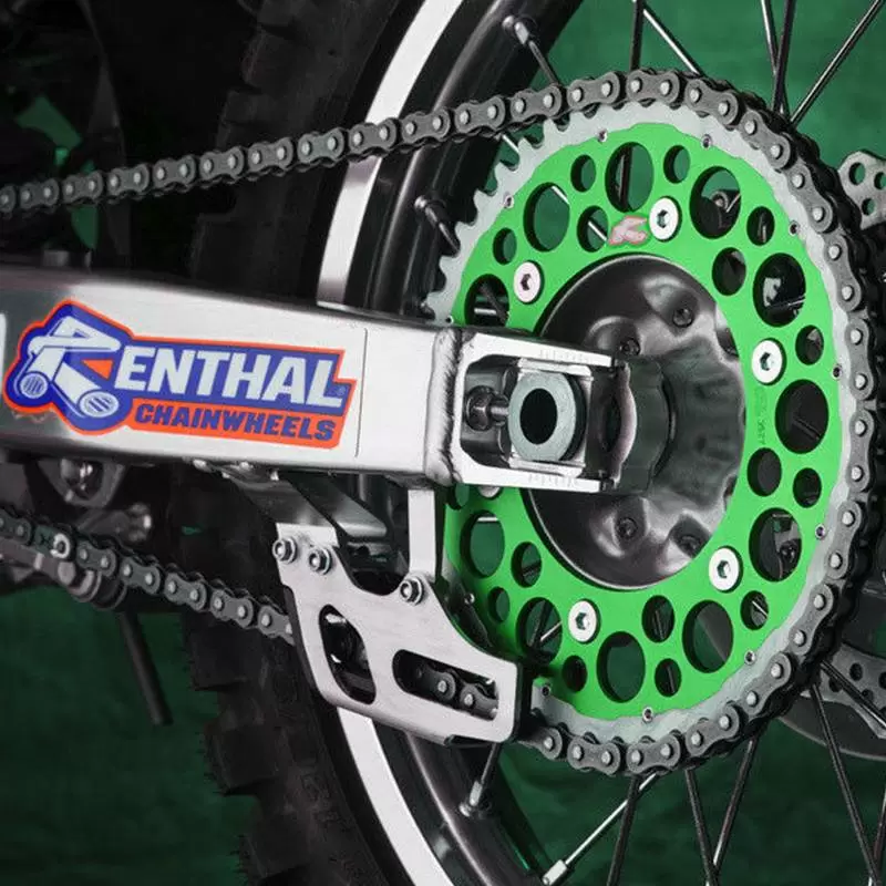 Renthal Twinring Rear Sprocket Kawasaki KX KXF KDX KLX Suzuki RMZ - Green 5 Renthal Twinring Rear Sprocket Kawasaki KX KXF KDX KLX Suzuki RMZ - Green - Image 5