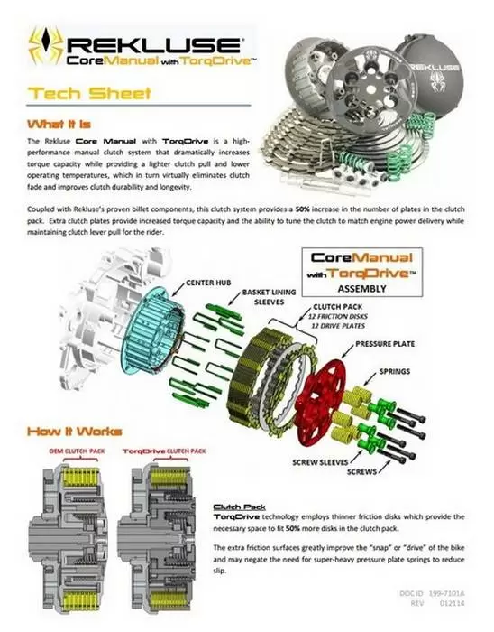 Rekluse Core Manual Torq Drive Clutch Kit (RMS-7145) 2 Rekluse Core Manual Torq Drive Clutch Kit (RMS-7145) - Image 2