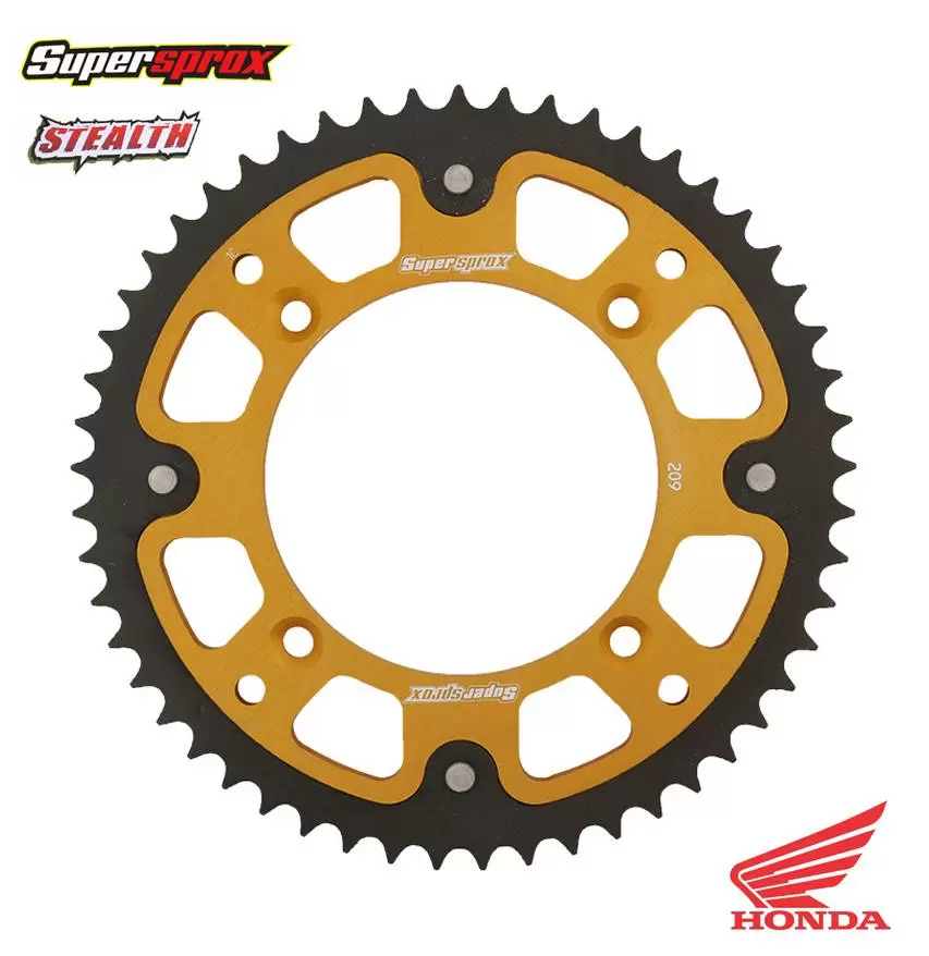 Supersprox Stealth Rear Sprocket Honda CR CRF - Gold 2 Supersprox Stealth Rear Sprocket Honda CR CRF - Gold - Image 2