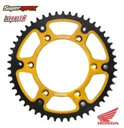 Supersprox Stealth Rear Sprocket Honda CR CRF XR - Gold -UFO Sales Store rst 210 gold main jpg