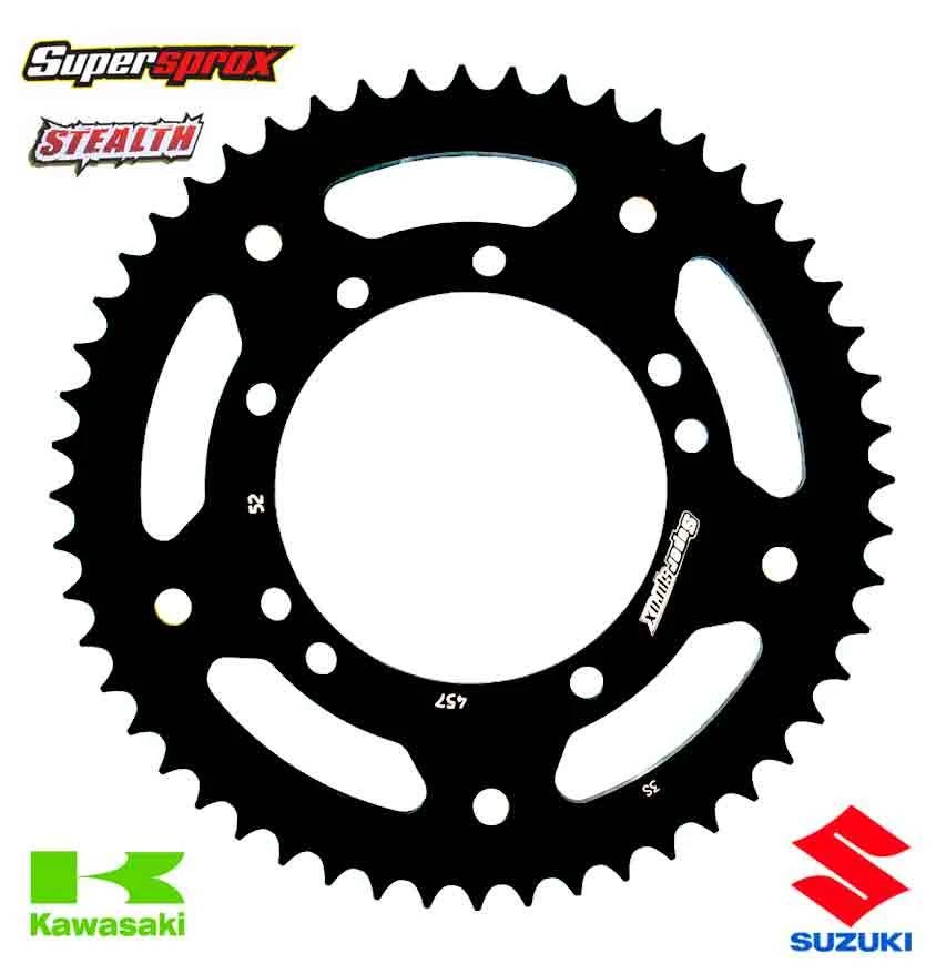 Supersprox Stealth Rear Sprocket Kawasaki KX Suzuki RM - Black 1 Supersprox Stealth Rear Sprocket Kawasaki KX Suzuki RM - Black
