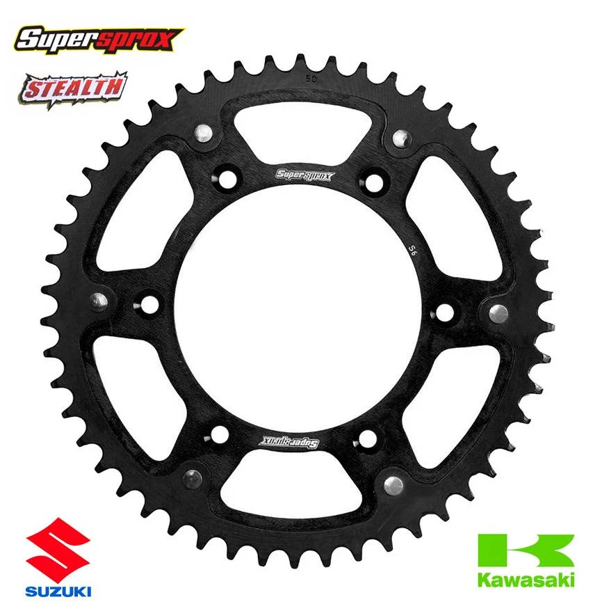 Supersprox Stealth Rear Sprocket Kawasaki KX KXF KDX KLX Suzuki RMZ - Black 2 Supersprox Stealth Rear Sprocket Kawasaki KX KXF KDX KLX Suzuki RMZ - Black - Image 2
