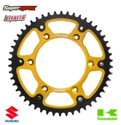 Supersprox Stealth Rear Sprocket Kawasaki KX KXF KDX KLX Suzuki RMZ - Gold -UFO Sales Store rst 460 gld main jpg