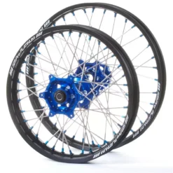 SM Pro Platinum Motocross Wheel Set - Kawasaki Blue Black Blue