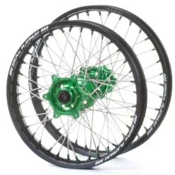 SM Pro Platinum Motocross Wheel Set - Kawasaki Green Black Green