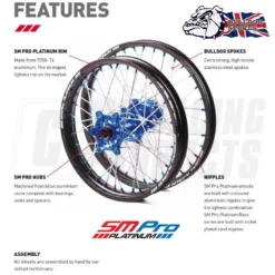 SM Pro Platinum Motocross Wheel Set - Kawasaki Blue Black Blue -UFO Sales Store sm pro platinum motocross wheel set features 1 jpg