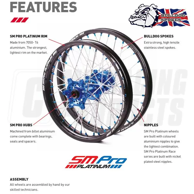 SM Pro Platinum Motocross Wheel Set - Husqvarna Orange Black Orange 2 SM Pro Platinum Motocross Wheel Set - Husqvarna Orange Black Orange - Image 2