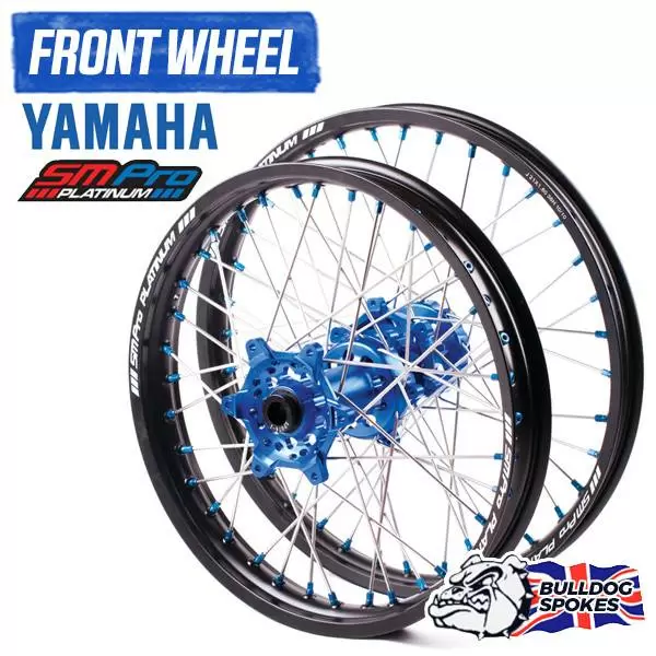 SM Pro Platinum Motocross Front Wheel - Yamaha Blue Black Blue