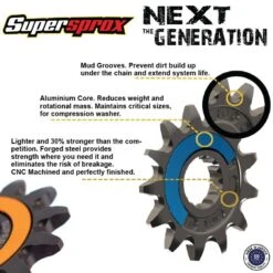 Supersprox Front Sprocket - KTM SX SX-F EXC EXC-F - Husqvarna TC FC TE FE -UFO Sales Store supersprox next gen sprocket 1